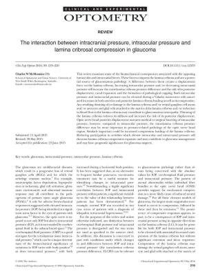The Interaction Between Intracranial Pressure, Intraocular Pressure and Lamina Cribrosal Compression in Glaucoma