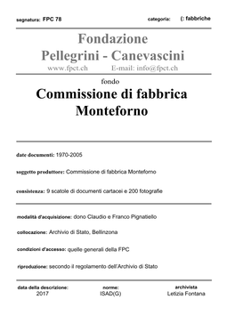 Fondo Commissione Aziendale Monteforno