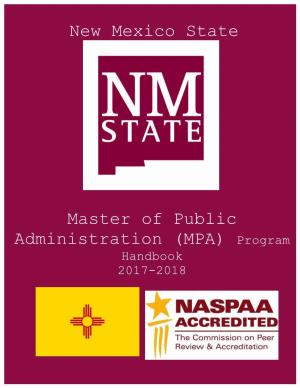 New Mexico State University Master of Public Administration (MPA) Program