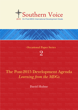 David Hulme: 'The Post-2015 Development Agenda: Learning