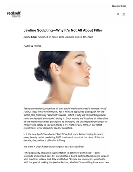 Jawline Sculpting—Why It's Not All About Filler