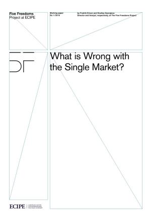 What Is Wrong with the Single Market?