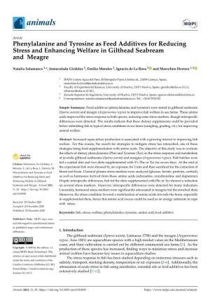 Phenylalanine and Tyrosine As Feed Additives for Reducing Stress and Enhancing Welfare in Gilthead Seabream and Meagre