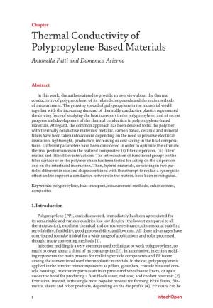 Thermal Conductivity of Polypropylene-Based Materials Antonella Patti and Domenico Acierno