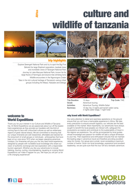 Culture and Wildlife of Tanzania