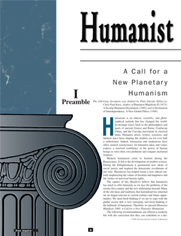 A Call for a New Planetary Humanism a Ca
