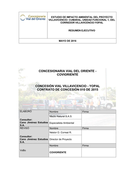 Covioriente Concesión Vial Villavicencio