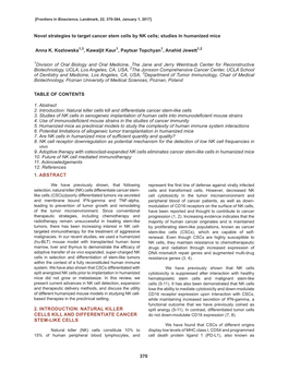 370 1. Abstract 2. Introduction: Natural Killer Cells Kill