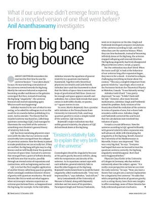 From Big Bang to Big Bounce