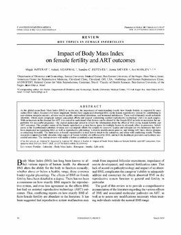Impact of Body Mass Index on Female Fertility and ART Outcomes