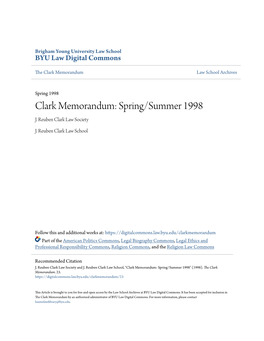 Clark Memorandum: Spring/Summer 1998 J