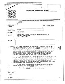 Intelligence Information Report