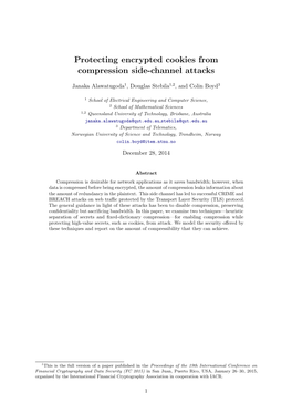 Protecting Encrypted Cookies from Compression Side-Channel Attacks