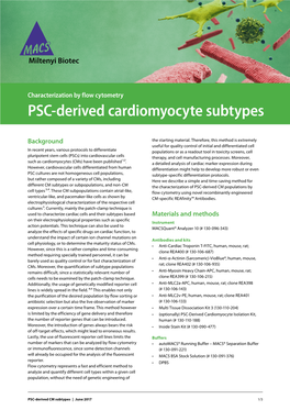 PSC-Derived Cardiomyocyte Subtypes