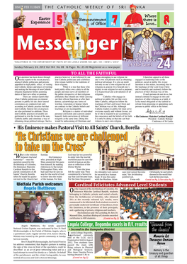 Messenger February 24, 2013 As Christians We Are