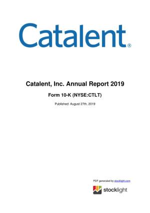 Catalent, Inc. Annual Report 2019