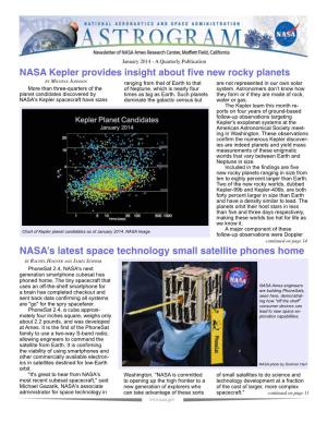 NASA's Latest Space Technology Small Satellite Phones Home NASA Kepler