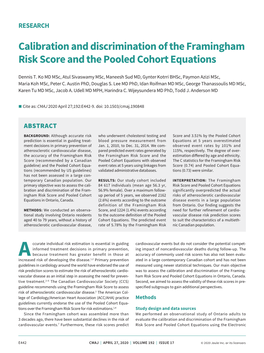Calibration and Discrimination of the Framingham Risk Score and the Pooled Cohort Equations