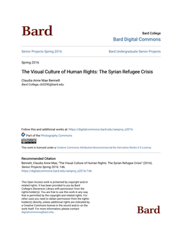 The Visual Culture of Human Rights: the Syrian Refugee Crisis