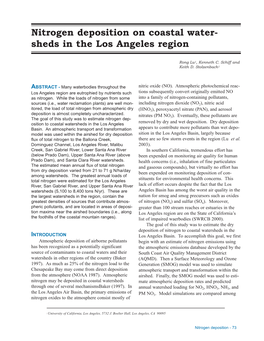 Nitrogen Deposition on Coastal Watersheds in the Los Angeles Region