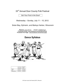 2012 Door County Folk Festival Syllabus.Pdf