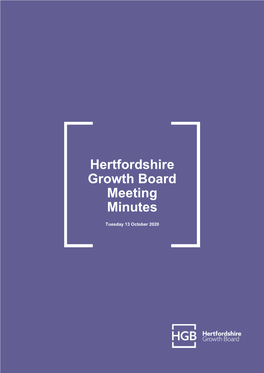 Hertfordshire Growth Board Meeting Minutes