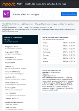 NORTH EAST LINE Metro Time Schedule & Line Route