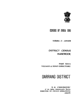 Village & Town Directory, Darrang, Part-XIII-A, Series-3, Assam