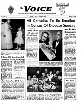 Catholics to Be Enrolled in Census of Diocese Sunday