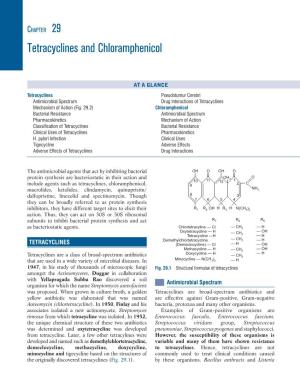 Tetracyclines and Chloramphenicol