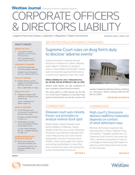 Corporate Officers & Directors Liability