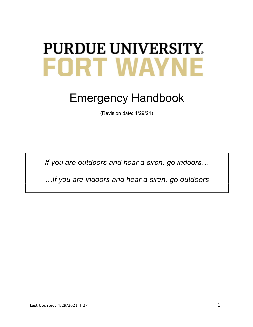 Emergency Handbook