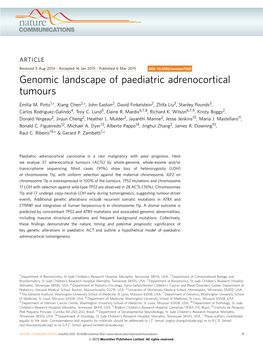 Genomic Landscape of Paediatric Adrenocortical Tumours
