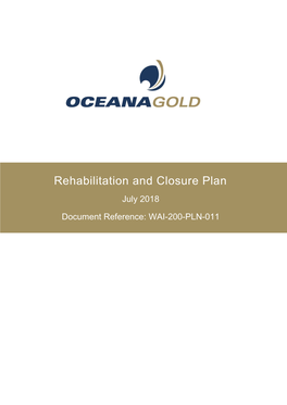 Rehabilitation and Closure Plan July 2018