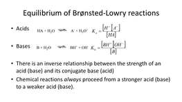 Equilibrium of Brønsted-Lowry Reactions