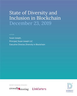 State of Diversity and Inclusion in Blockchain December 23, 2019