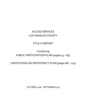 Access Services Los Angeles County Title Vi Report