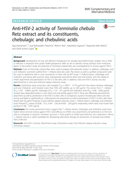 Anti-HSV-2 Activity of Terminalia Chebula Retz Extract and Its