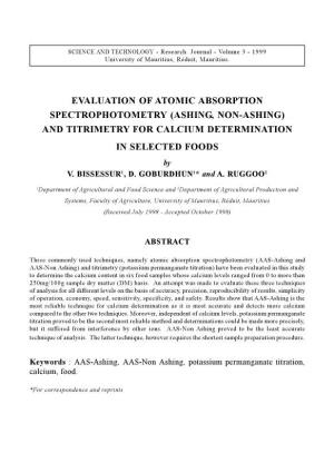 Evaluation of Atomic Absorption