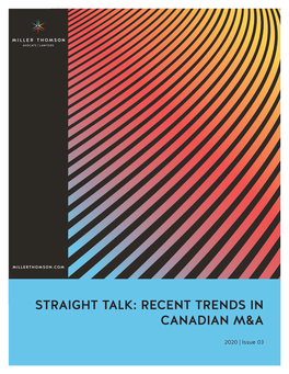 Straight Talk: Recent Trends in Canadian M&A