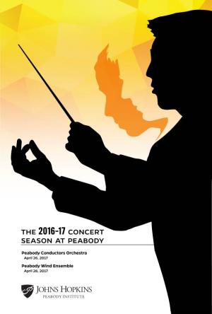 The 2016–17 Concert Season at Peabody