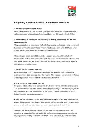 Frequently Asked Questions – Selar North Extension