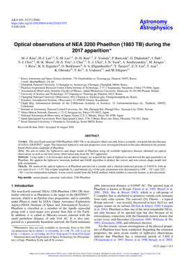 Optical Observations of NEA 3200 Phaethon (1983 TB) During the 2017 Apparition? M.-J