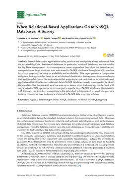 When Relational-Based Applications Go to Nosql Databases: a Survey