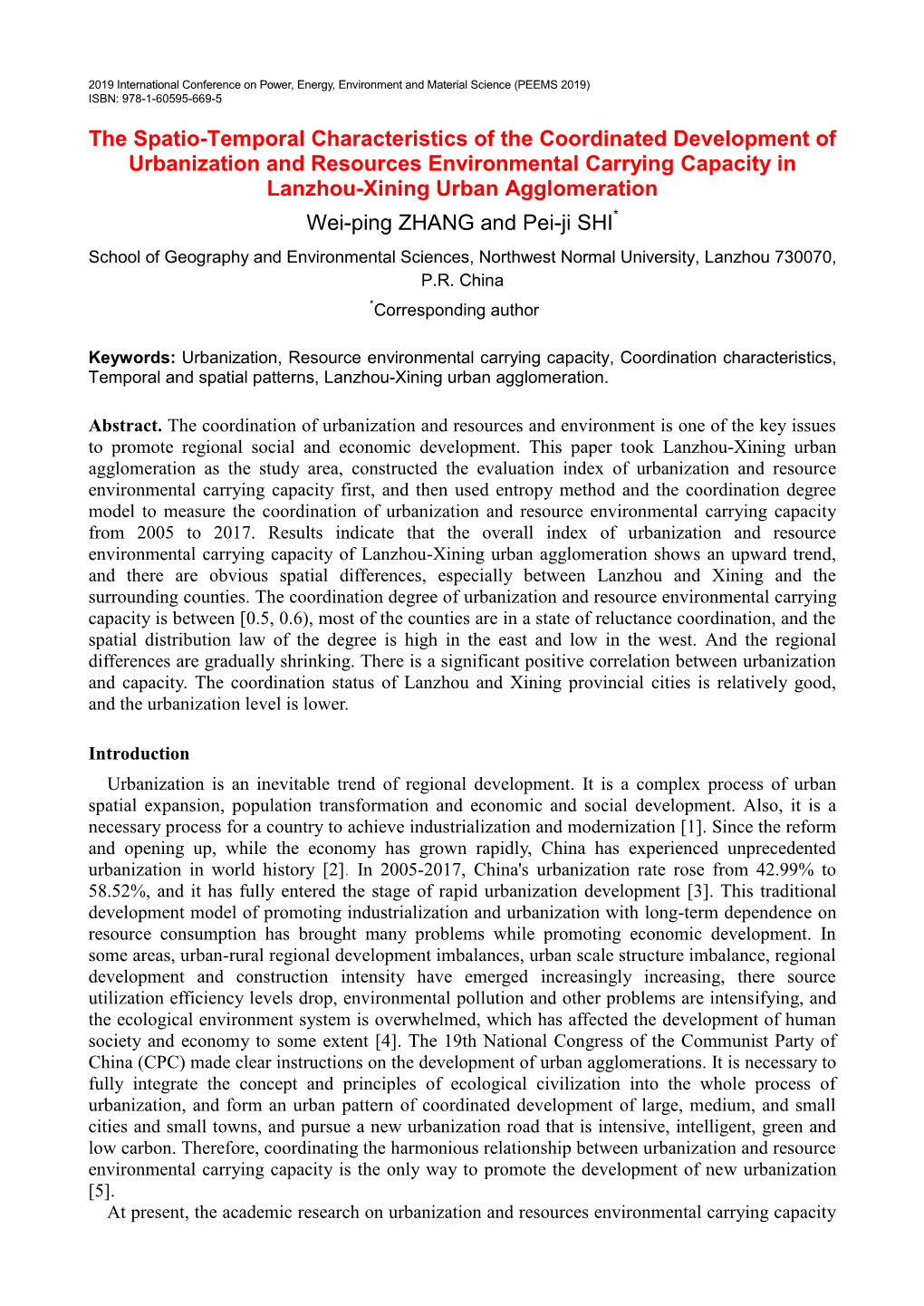 The Spatio-Temporal Characteristics of the Coordinated Development Of