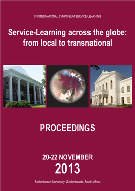 The 5Th International Symposium on Service-Learning (ISSL) to Stellenbosch, in the Heart of the Boland Region of the Western Cape, South Africa