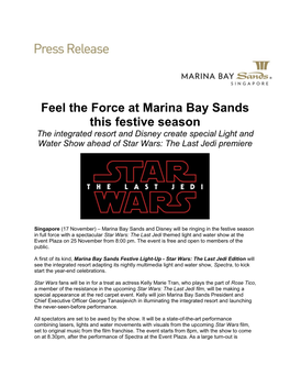 Feel the Force at Marina Bay Sands This Festive Season