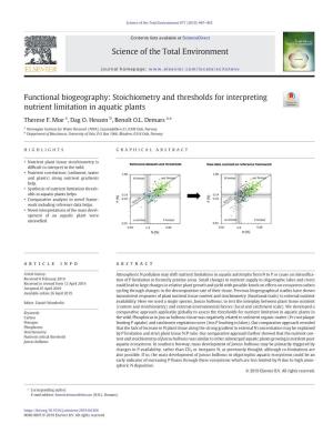 Stoichiometry and Thresholds for Interpreting Nutrient Limitation in Aquatic Plants