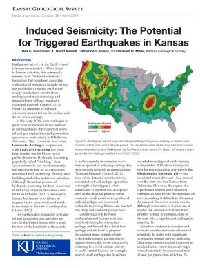 Induced Seismicity: the Potential for Triggered Earthquakes in Kansas Rex C