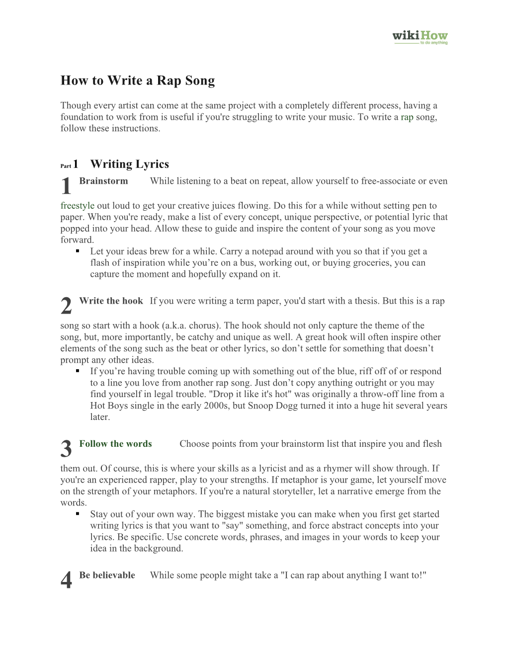 How to Write a Rap Song